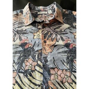 CUBAVERA Blue Tropical Floral Linen/Cotton Shirt sz 2X (NWT) | Big & Tall